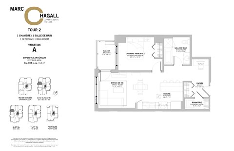 A floor plan for a property by Marc Hagall shows a second bedroom and a first bathroom.